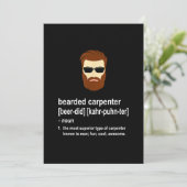 Funny Beard Carpenter Gift Mannen Aankondiging (Staand voorkant)