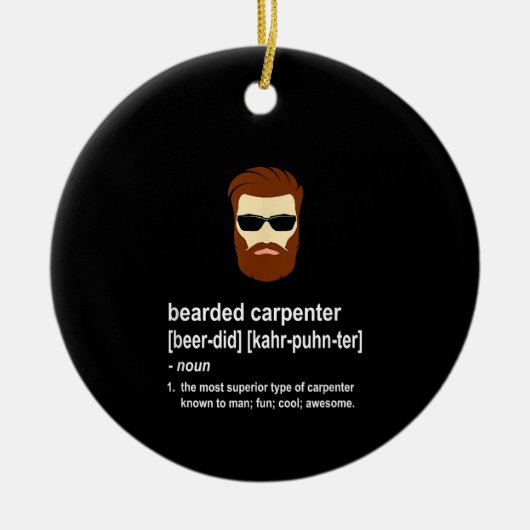 Funny Beard Carpenter Gift Mannen Keramisch Ornament (Voorkant)