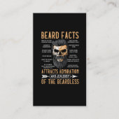 Funny Beard Facts Bearded Man Mustache Humor Visitekaartje (Voorkant)