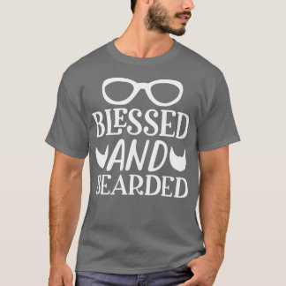 Funny Beard Gifts for Men Blessed and Bearded 1 T-shirt