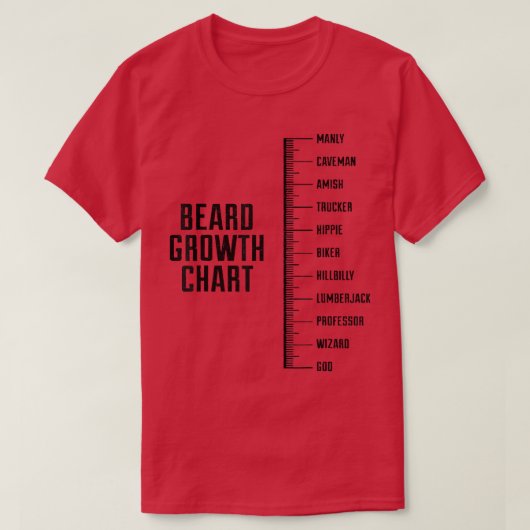 Funny Beard Growth Chart Amish Professor Wizard Go T-shirt (Design voorkant)