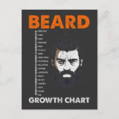 Funny Beard Growth Measurement Chart Bearded Manne Briefkaart (Voorkant)