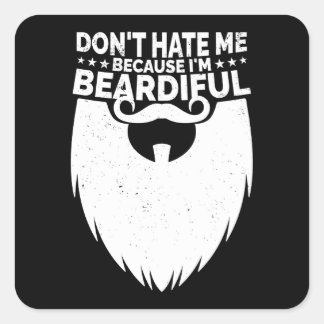 Funny Beard & Mustache Lover Quote Vierkante Sticker