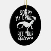 Funny Bearded Dragon Ate Uw Unicorn Keramisch Ornament (Rechts)