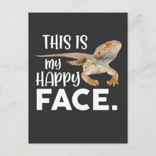Funny Bearded Dragon Face Animal Humor Briefkaart