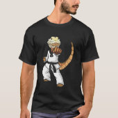 Funny Bearded Dragon Karate Samurai Ninja Lizard R T-shirt (Voorkant)