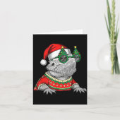 Funny Bearded Dragon Santa Hat Christmas Kaart (Voorkant)