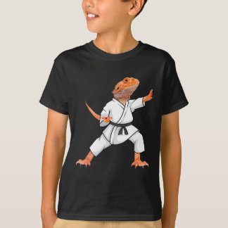 Funny Bearded Dragons Doing Karate Samurai Ninja L T-shirt