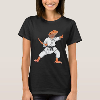 Funny Bearded Dragons Doing Karate Samurai Ninja L T-shirt