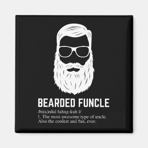 Funny Bearded Funkelhoes voor mannen Magneet