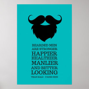Funny Bearded Mannen Quote Poster