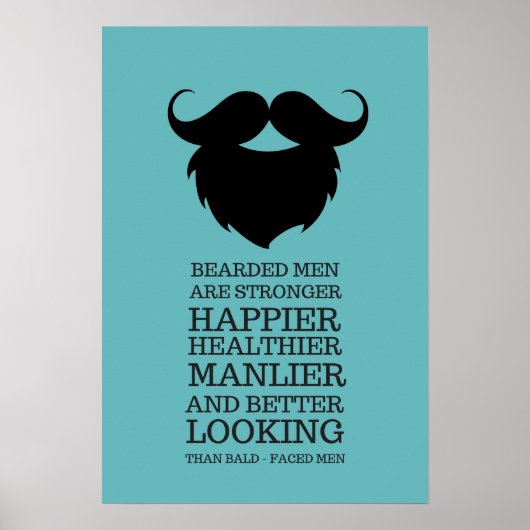 Funny Bearded Mannen Quote Poster (Voorkant)