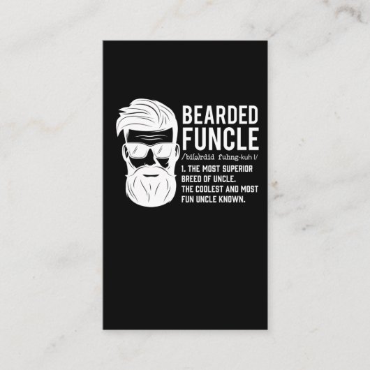 Funny Bearded oom Definition Mustache Humor Visitekaartje (Voorkant)