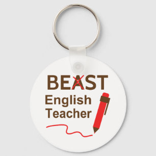 Funny Beast of Best English Teacher Sleutelhanger