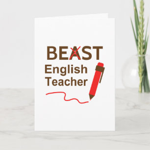 Funny Beast or Best English Teacher Bedankkaart