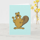 FUNNY BEAVER ANNIVERSAIRE drôle RICHE CARTE POUR L (Fleur jaune)