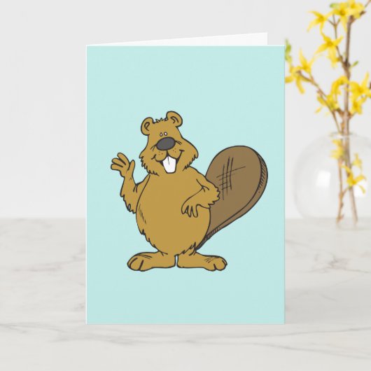FUNNY BEAVER CARTE D'ANNIVERSAIRE POUR LUI (Fleur jaune)