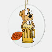Funny Beaver Drink Beer Keramisch Ornament (Links)