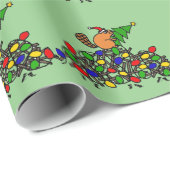 Funny Beaver-kerstman met licht Cadeaupapier (Rol Hoek)
