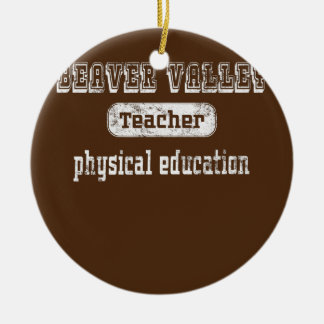 Funny  Beaver Valley Physical Education Keramisch Ornament