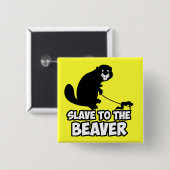 Funny Beaver Vierkante Button 5,1 Cm (Voorkant /achterkant)