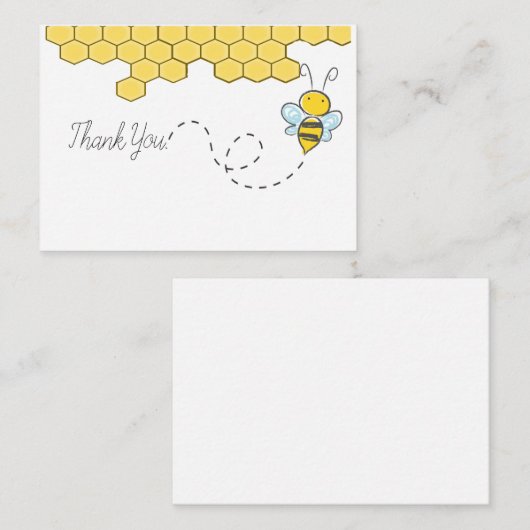 Funny Bee And Honeypeb Merci Cartes (Devant / Derrière)