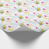 Funny Bee Cool Birthday Cadeaupapier (Hoek)