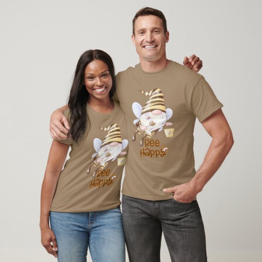 Funny Bee Gnome met honingborging T-shirt (Unisex)