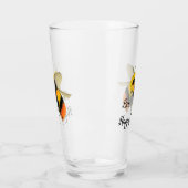 Funny Bee Happy Pint Glass Glas (Links)