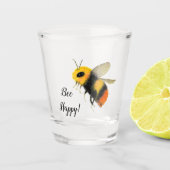 Funny Bee Happy Shot Glas (Voorkant)