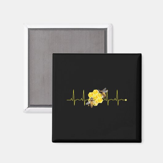 Funny Bee Heartbeat Hive Natuur zoemend insect Lov Magneet (Voorkant / Achterkant)