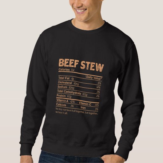 Funny Beef Stew Nutrition Feit Thanksgiving Trui (Voorkant)