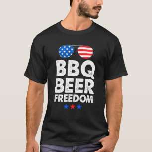Funny Beer BBQ Freedom Tee Shirt Mannen Amerikaans