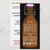 Funny Beer Bottle Birthday Party Invitation Kaart (Voorkant / Achterkant)