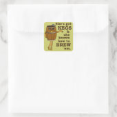Funny Beer Brewer Vierkante Sticker (Tas)