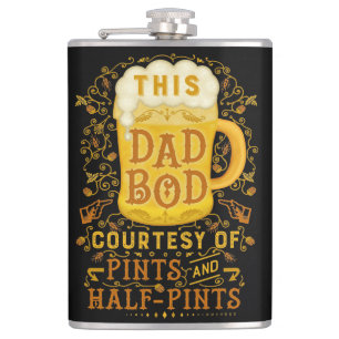Funny Beer Dad Bod Humor Fathers Day  Heupfles