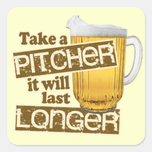Funny Beer Drink Humor Vierkante Sticker