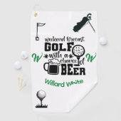 Funny Beer Drink Monogram Genaamd Golfhanddoek (Insitu)