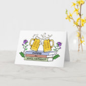 Funny Beer en Boek Lover Verjaardag Kaart (Gele Bloem)