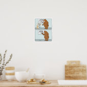 Funny Beer en Cat Roommate Trouble Poster (Keuken)
