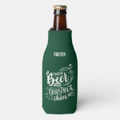 Funny Beer en Kerstmis Naam Flesjeskoeler (Fles Voorkant)