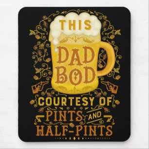 Funny Beer Fathers Pap Bod Humoureuze Antiek Mok Muismat