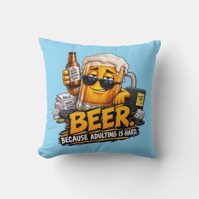 Funny Beer Lancer Coussin  (Recto)