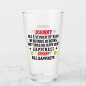 Funny Beer Lover cadeau Personnalisé Nom Verre (Dos)