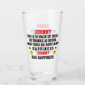 Funny Beer Lover cadeau Personnalisé Nom Verre (Devant)