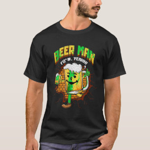 Funny Beer Man met Bierglas Alcohol Drink Br T-shirt