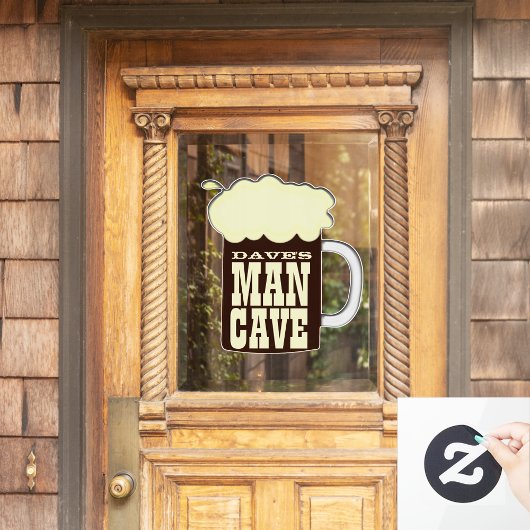 Funny Beer Mok Man Cave Raamsticker