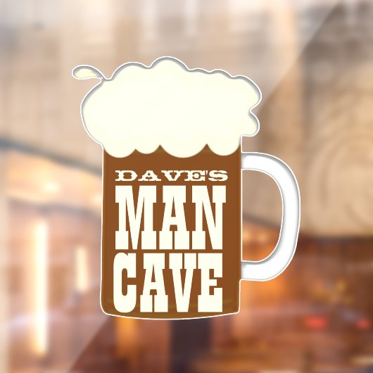 Funny Beer Mok Man Cave Raamsticker (Vel 2)