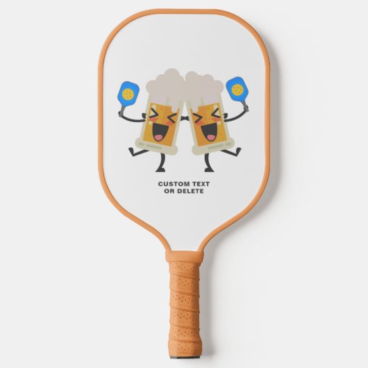 Funny Beer Mokken Playing Pickleball Custom Text Paddle (Voorkant)