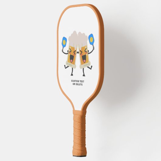 Funny Beer Mokken Playing Pickleball Custom Text Pickleball Paddle (Links)